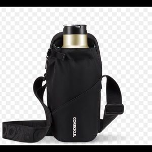 Corkcicle sling black and teal blue